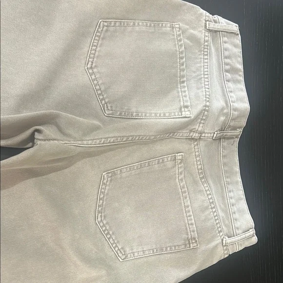 Express Cream Wide Leg Jeans - Picture 3 of 5